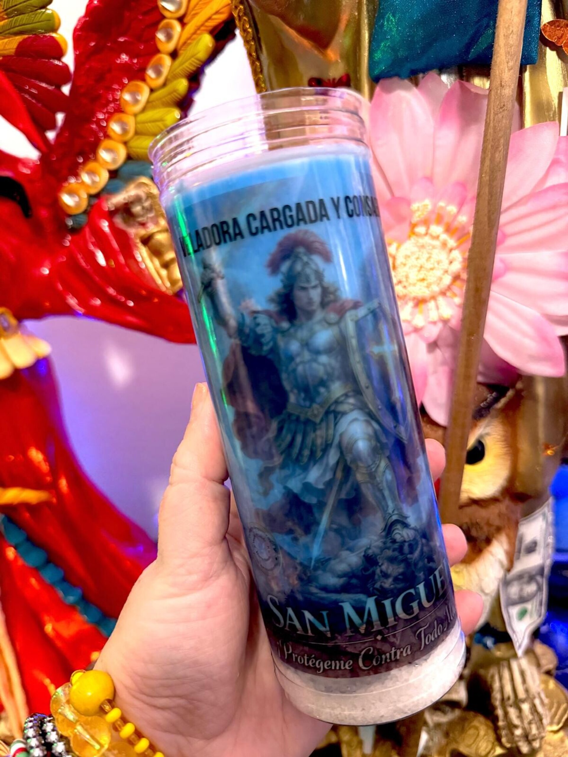 Veladora consagrada San Miguel Arcángel (carga en la base) - 1