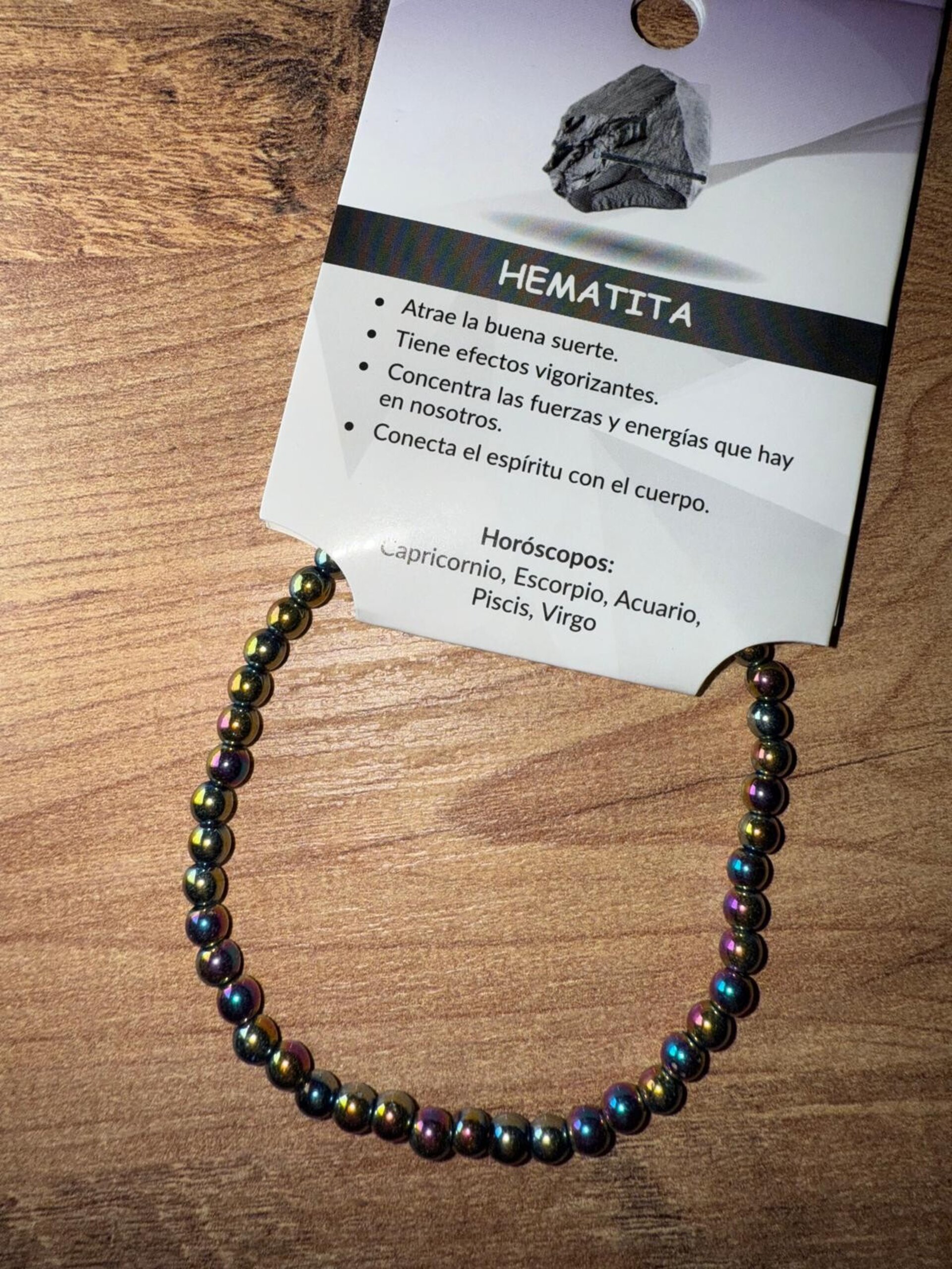 Pulsera Hematita arcoiris 4mm - 1
