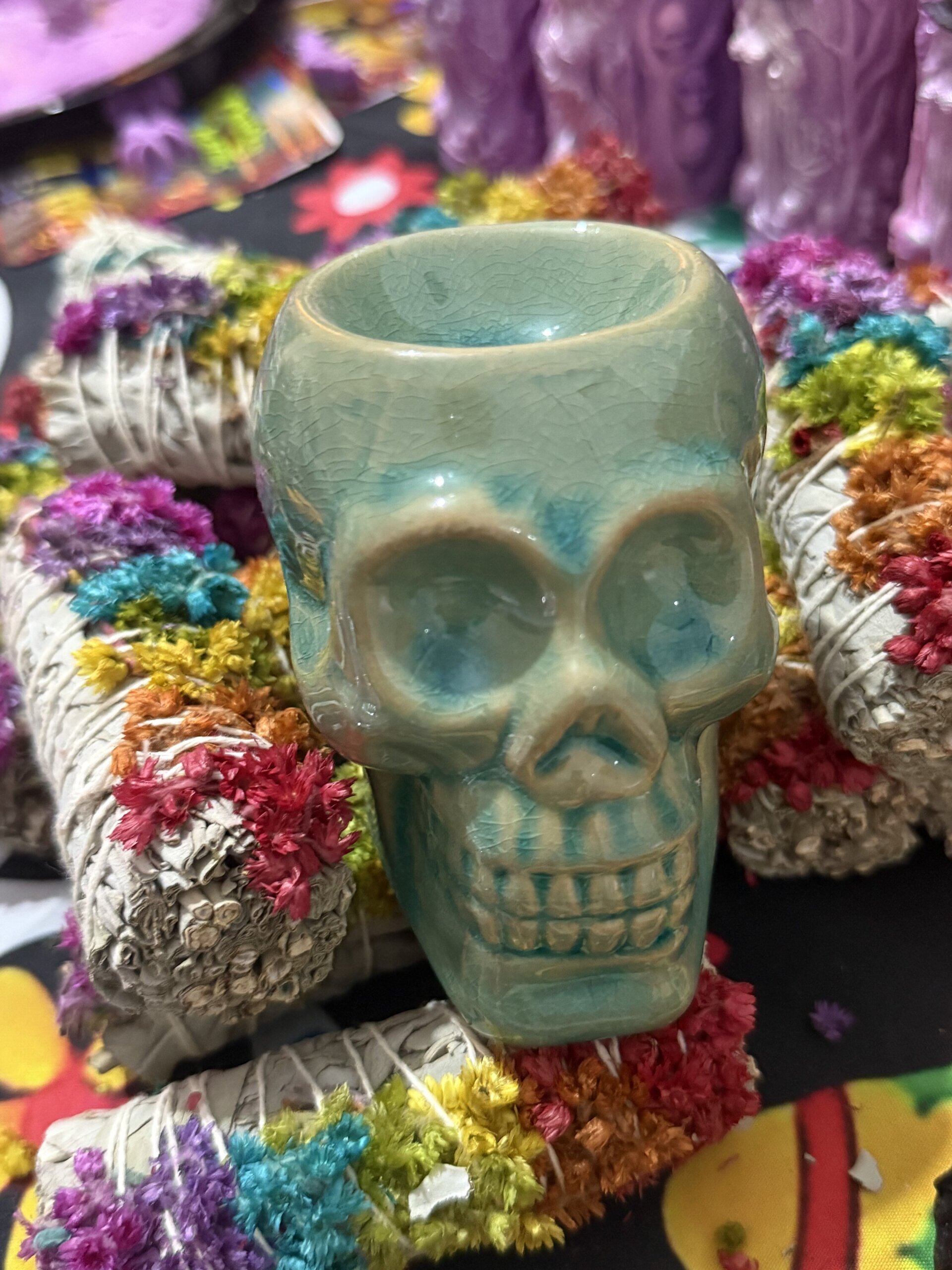 Quemador Calavera Pequeño Verde - 1