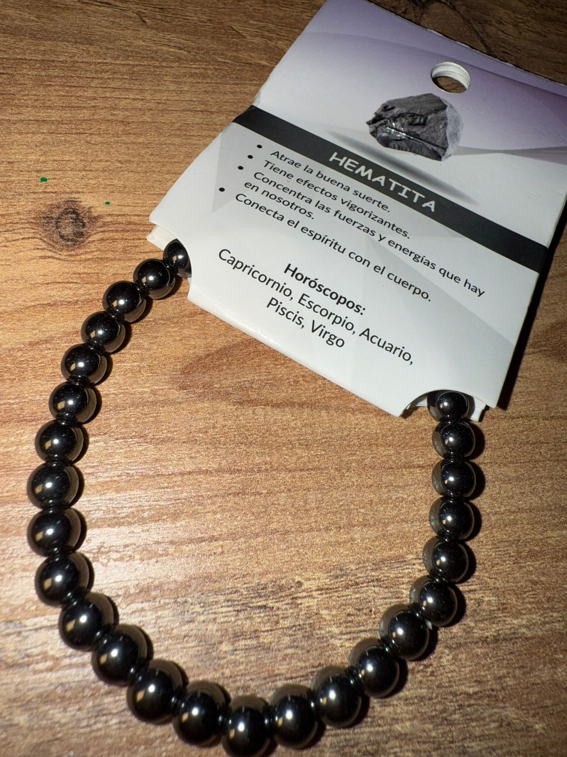 Pulsera Hematita titanio 6mm - 1