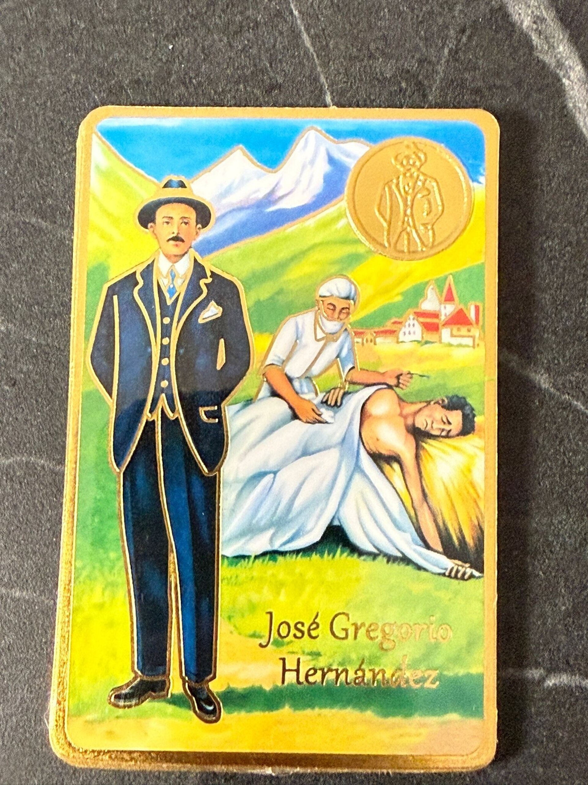 Estampa con Medalla grabada Dr. Jose Gregorio Hernandez.Coleccionismo - 1