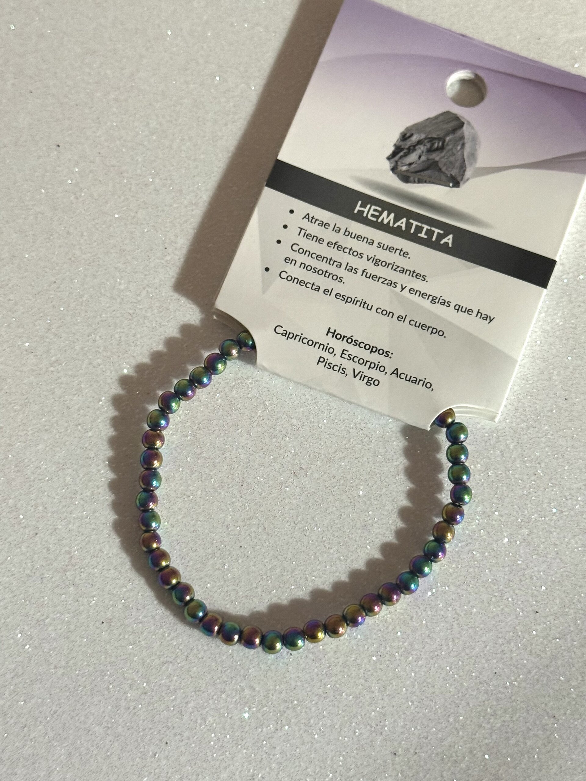 Pulsera Hematita arcoiris 4mm - 1