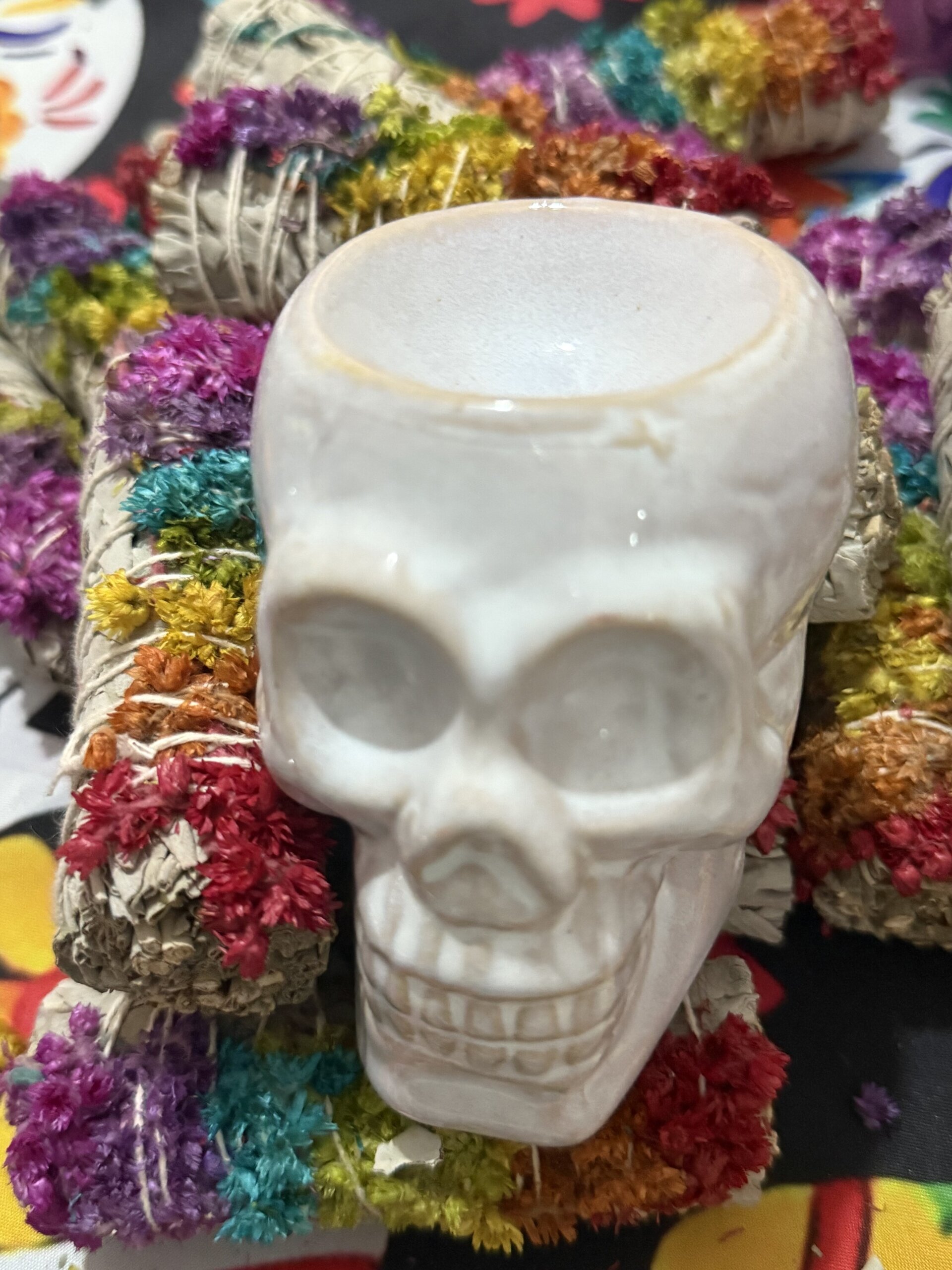 Quemador Calavera Pequeño Blanco - 1